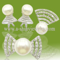 Fresh Water Pearl and CZ Jewelry Set 925 Silver Bridal Jewelry Set (RSC5225)
